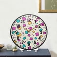 thumbnail image 4 of Yayeee Wall Clock Battery Operated 9.5" Silent Quartz Non-Ticking for Living Room Decor, Beige Retro Pattern, 4 of 8