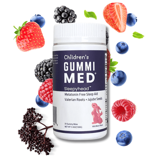GummiMED Children’s, Sleepyhead, Melatonin Free Sleep Aid Gummies, 20-Count Jar, Wild Berry