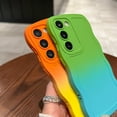 thumbnail image 5 of ShellTech for Samsung Galaxy A35 Gradient Wave Frame Silicon Case, Anti-Slip Grip Cute Wave Edge Frame Slim Fit Shockproof Phone Bumper Cover Soft TPU Pretty Curly Girly Cover,F, 5 of 10