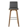 thumbnail image 3 of 26 Inch Faux Leather Counter Height Barstool with Wooden Support, Gray - Saltoro Sherpi, 3 of 6