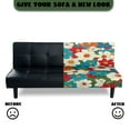 thumbnail image 4 of Xixirimido Colorful Hippie Flower Pattern Armless Sofa Slipcover Stretch Futon Cover Queen Sofa Bed Covers Washable Elastic Couch Cover Home Furniture Protector, 4 of 8