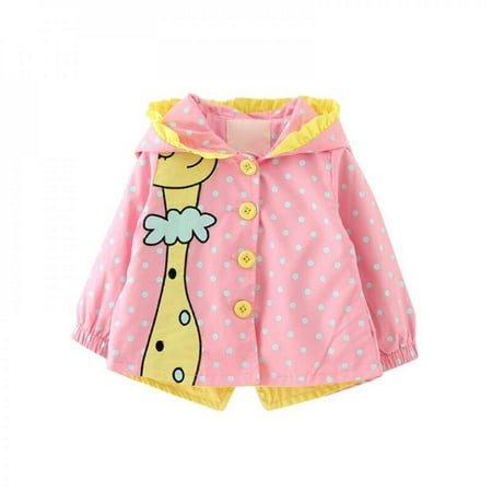 

Fantadool Autumn Fashion Kids Girl Coat Dot Hooded Jackets clothing Baby Clothes cartoon Coats dots Children Outerwear Coats
