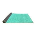 thumbnail image 2 of Ahgly Company Indoor Round Solid Turquoise Blue Modern Area Rugs, 4' Round, 2 of 4