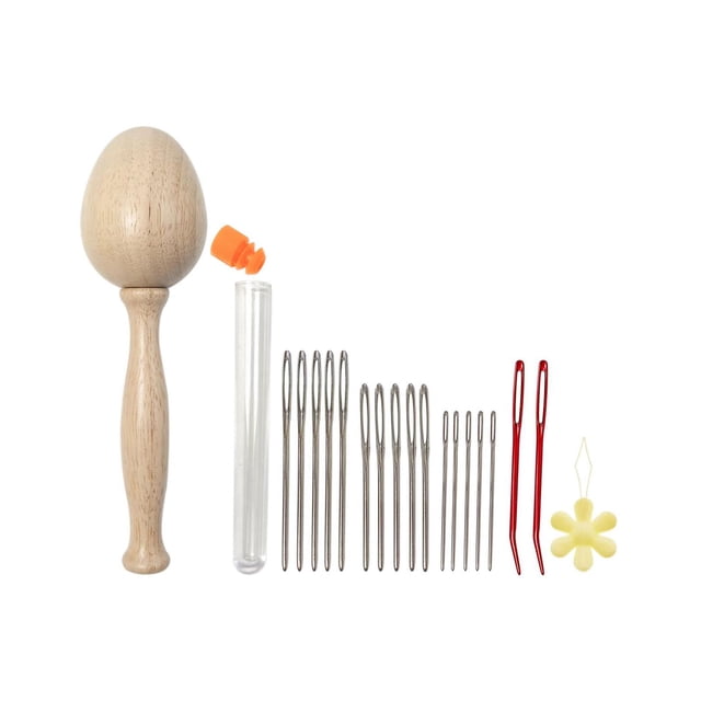 Darning Egg Darning Needle Large Eye Blunt Needles Repair DIY Wooden Darning
