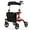Red, variant on Giantex 2-in-1 Aluminum Rollator Walker w/Seat, Foldable Mobility Walking Aid w/Height Adjustable Handles & Wheels, Blue