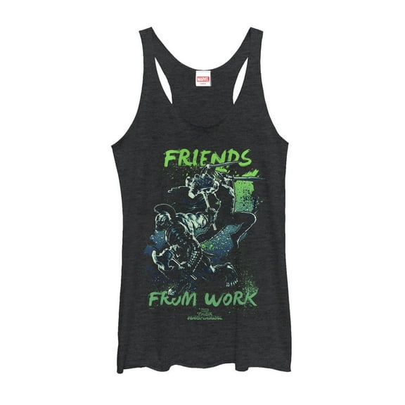 Women's Marvel Thor: Ragnarok Work Racerback Tank Top Black Heather 2X Large