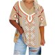 thumbnail image 2 of Fiudx Ofertas Flash Artículos En Oferta Camiseta Deportiva Estampada de Manga Corta con Cuello En V de Gran Tamaño para Mujer, 2 of 4