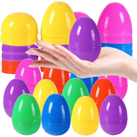 12 Pcs Fillable Easter Eggs, 2.36'' Plastic Bright Easter Eggs Empty Bulk, Fillable Plastic Bright Eggs for Easter Egg Hunt, Surprise Eggs and Party Favors
