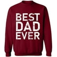 thumbnail image 2 of OXI Crewneck Sweatshirt - Best Dad Ever,Basic Casual Sweatshirts for Men's and Women Fleece Sweatshirt Long Sleeve- Cardinal Red Small, 2 of 2