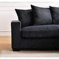 thumbnail image 3 of 102.4'' Oversized L Shaped Sectional Sofa with Chaise, 4 Seater Luxury Corduroy Fabric Cloud Couch, Soft Furry Deep Seat  Sofa with Pillows & Wide Arm, Right Facing, Black, 3 of 7