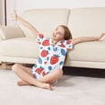 thumbnail image 3 of FORMRS Niños Short Sleeve Top and Pants Pajama Set Unisex Satin 2-Piece Sleepwear, Sizes 5-6Y, Playful Strawberries, 3 of 8