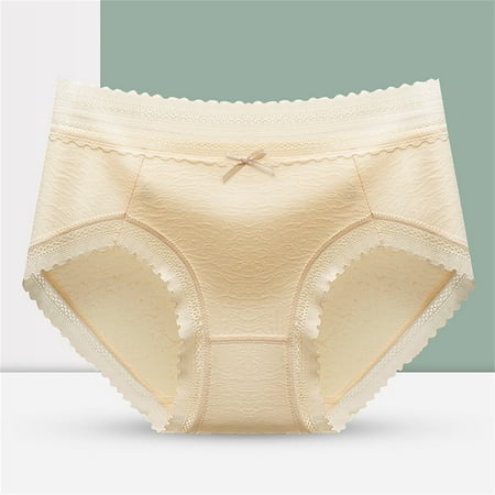 

Akiihool Womens Underwear Seamless Underwear for Women Mid Waist Cotton Postpartum Ladies Panties Briefs (D XXL)