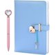 thumbnail image 1 of Heart Shaped Lock Diary with Key&Heart Diamond Pen,PU Leather Cover,A5,Journal Secret Notebook Gift for Women Girls (A5(8.5"*5.7"), Blue), 1 of 4