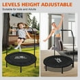 thumbnail image 3 of 38" Mini Trampoline for Kids with Handle, Toddler Trampoline, Exercise Rebounder with Foam Handle, Indoor Trampoline, Kids Mini Trampoline, Small Rebounder Trampoline for Indoor and Outdoor Use, 3 of 8
