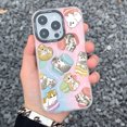 thumbnail image 3 of Funda de teléfono con gradiente láser Aurora mate para iPhone, carcasa de lujo con diseño divertido de gato m-mofusands para iPhone 15, 14, 13, 12, 11 Pro Max, XR, XSMax, 8 Plus, 3 of 5