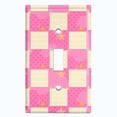 thumbnail image 2 of Metal Light Switch Wall Plate Outlet Cover (Pink White Toy Chest Box Check Pattern - Single Toggle), 2 of 2