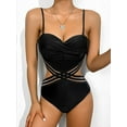 thumbnail image 4 of Women One-Piece Swimwear Sexy Heart-Shaped Cross Cut Out Swimsuit, 4 of 8