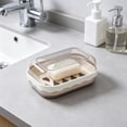 thumbnail image 6 of Leakproof Soap Dish with Lid & Draining Layer, Shatterproof Travel Bar Soap Holder Case Container, Portable Travel Size Toiletries Essentials for Camping, Gym, Bathroom, Gray, 6 of 6