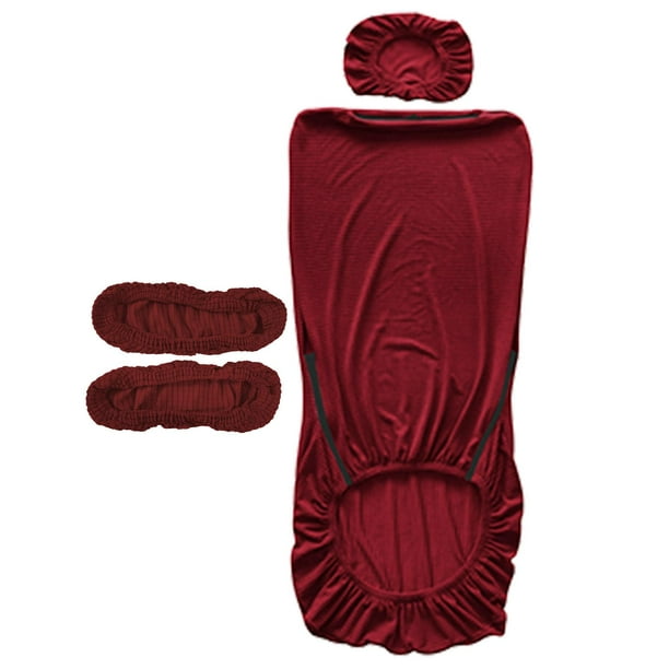 Fundas de asiento de silla de oficina extraíbles con funda para reposacabezas Funda elástica para silla de escritorio Rojo oscuro