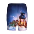 thumbnail image 4 of Rocae Lantern On Snow With Christmas for Men's Soft Sleep Pajama Shorts, Waistband and Pockets, 4 of 9