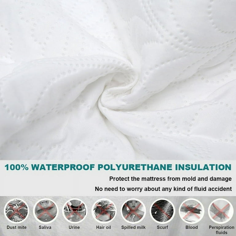 Waterproof Bed Cover Quilted Embossed Mattress Protector