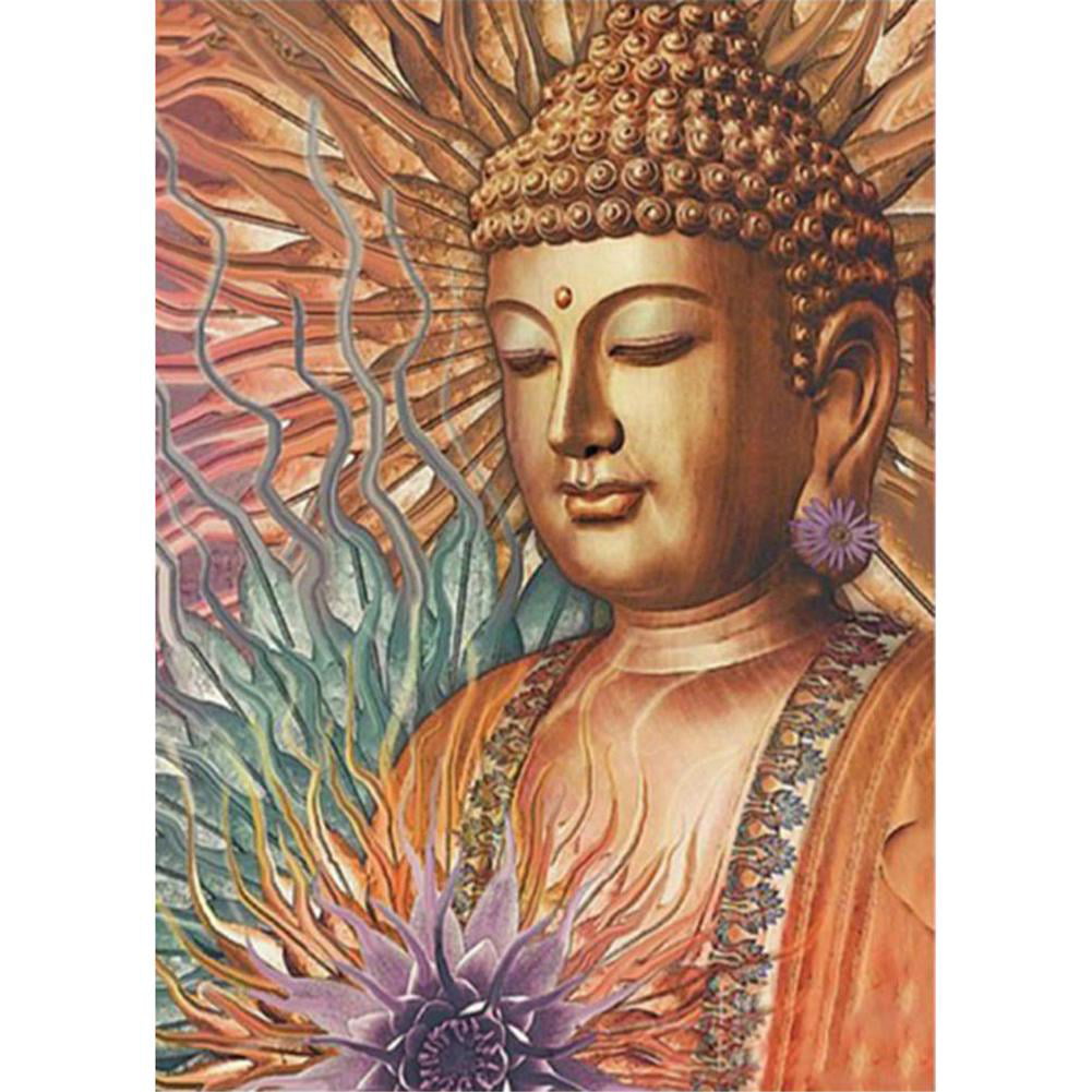 Qiman Buddha 5D DIY Diamond Painting Kits Full,Rhinestone Crystal Embroidery Cross Stitch Photos For Home Wall Decoration