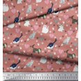 thumbnail image 2 of Soimoi Georgette Viscose Fabric Heart,Footprint & Cat Animal Decor Fabric Printed Yard 42 Inch Wide, 2 of 3