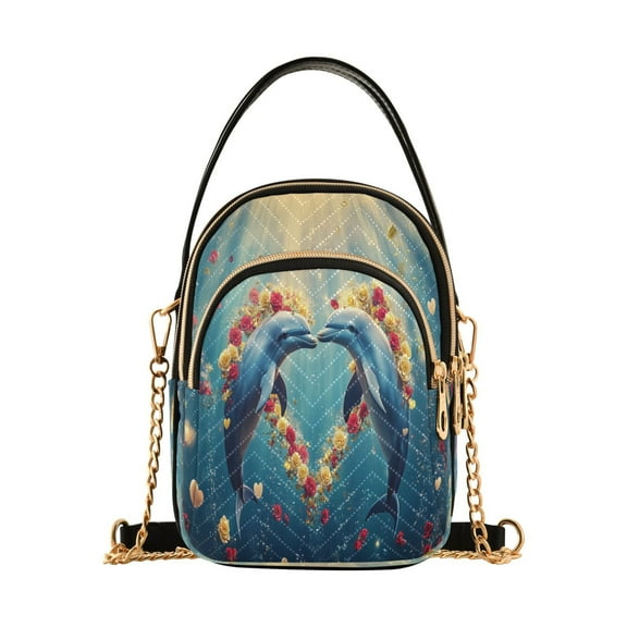 Cross Body Fashion Shoulder Waist Purse Bags Dolphins Heart Roses Pocket Handbags