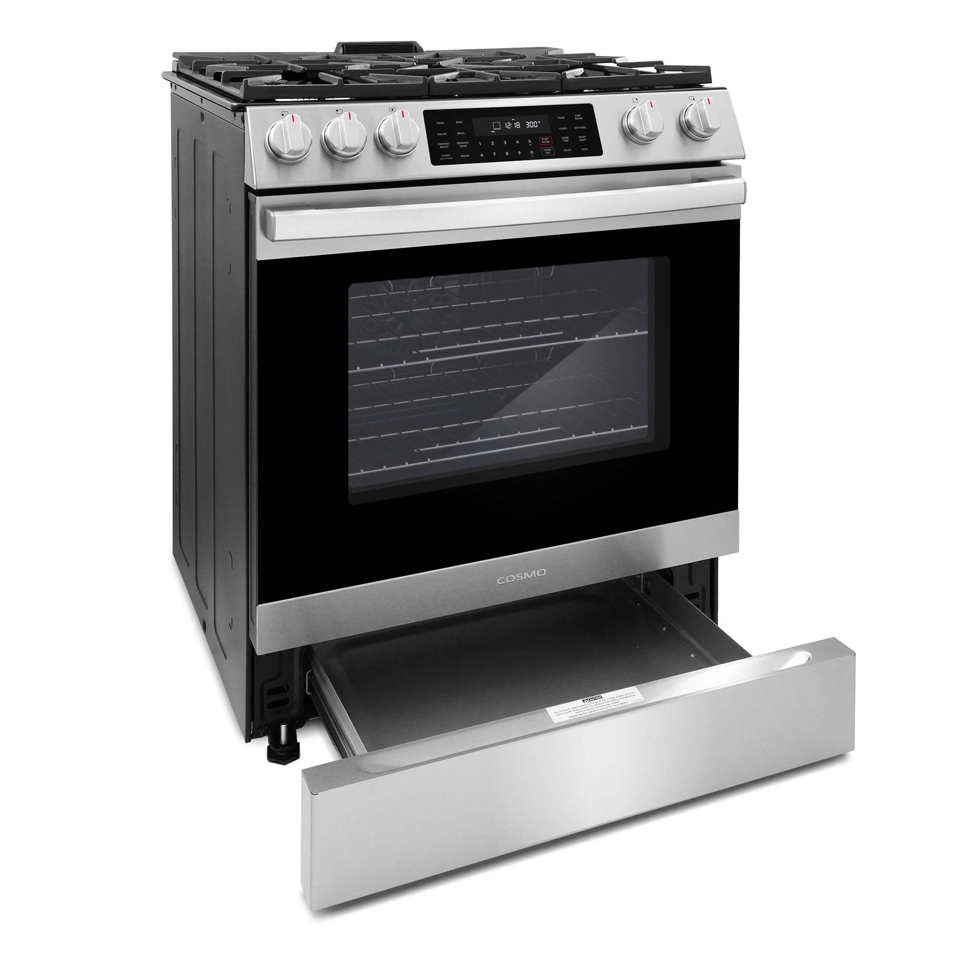 30 in Freestanding 6.1 cu ft Gas Range with 5 Sealed Burners in Stainless Steel