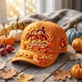 thumbnail image 5 of Voska Thanksgiving Harvest Baseball Cap Adjustable Fall Autumn Turkey Pumpkin Printed Hat Adult Casual Holiday Party Accessory F One Size, 5 of 5