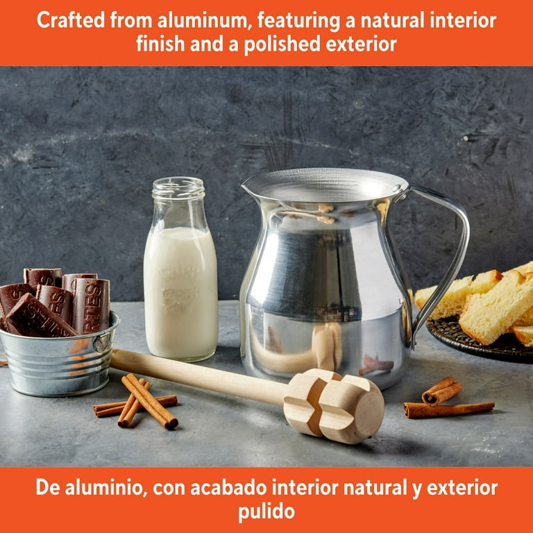 IMUSA Aluminum 2.1Qt Chocolate Pitcher, Mirror-Polished, Frothing