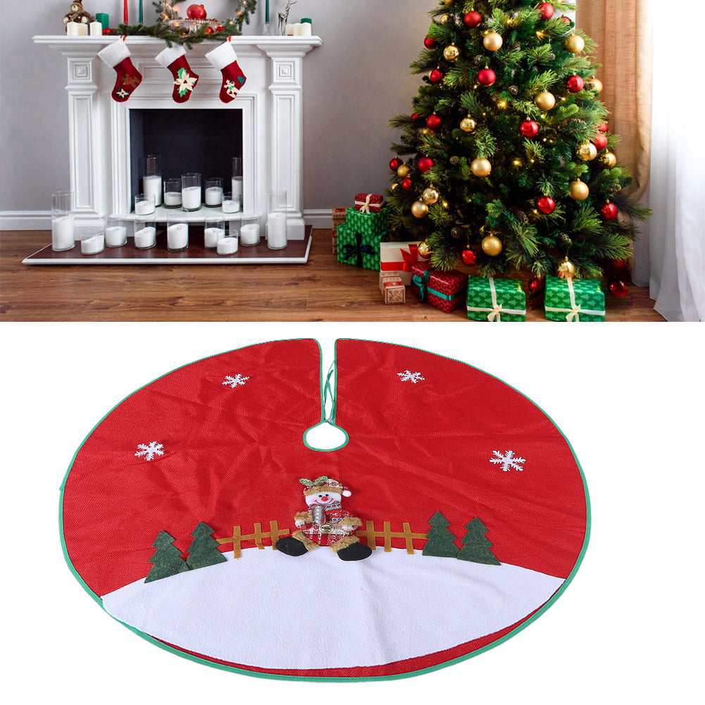 60cm Christmas Tree Skirt Floor Mat Aprons Round Carpet Xmas Home Party Decor 