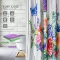thumbnail image 3 of Grey Shower Curtain Modern Rustic Farmhouse Shower Curtains Vintage Western Country Gray Wood Colorful Flowers Bathtub Shower Curtain Waterproof Fabric Bathroom Shower Curtains Set with Hooks 72×72, 3 of 6