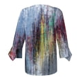thumbnail image 4 of Dyegold Blouses For Women Dressy Casual 3/4 Flare Sleeve Lace Trim V Neck Floral Print Vintage Tunic Tops Loose Fit Shirts, 4 of 5