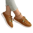 thumbnail image 5 of YOUYEDIAN Mules for Women Fashion Lace-up Round Toe Casual Platform Soft Warm Backless Flats Versatile Comfortable Walking Shoes, 5 of 5