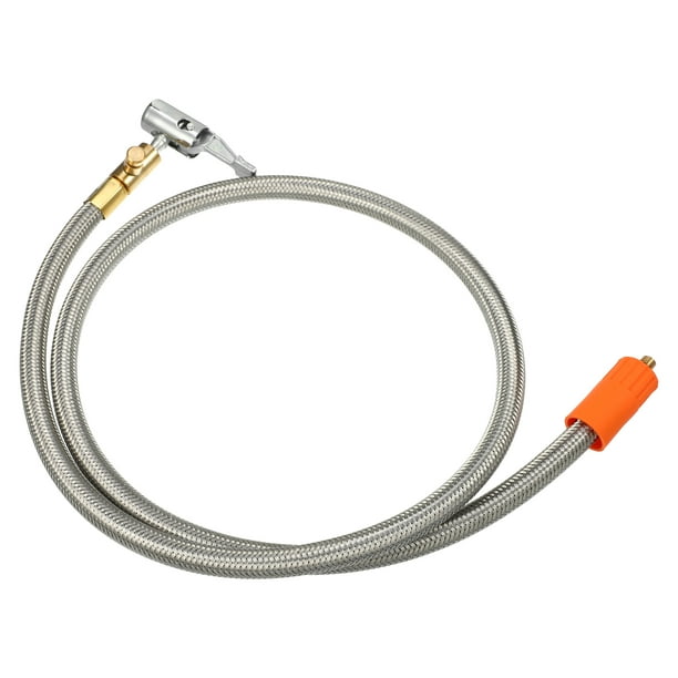 Adaptador de manguera de inflado de neum?ticos Flexible de 39,4 ", 1 Uds., mandril de aire de tama?o de rosca M6 con manguera para v?lvula de neum?tico est?ndar, rosca fina con v?lvula de liberaci?n de aire Unique Bargains mandriles para neumáticos de automóviles