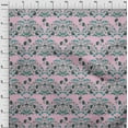 thumbnail image 3 of oneOone Cotton Poplin Fabric Leaves & Floral Block Decor Fabric Printed BTY 56 Inch Wide, 3 of 4