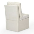 thumbnail image 2 of WestinTrends Soho Modern Upholstered Chenille Armless Dining Chairs With Casters, Cream, 2 of 15