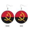 thumbnail image 2 of Flag Of Angola Dangle Round Lightweight Drop Circle Earrings For Women, 2 of 2