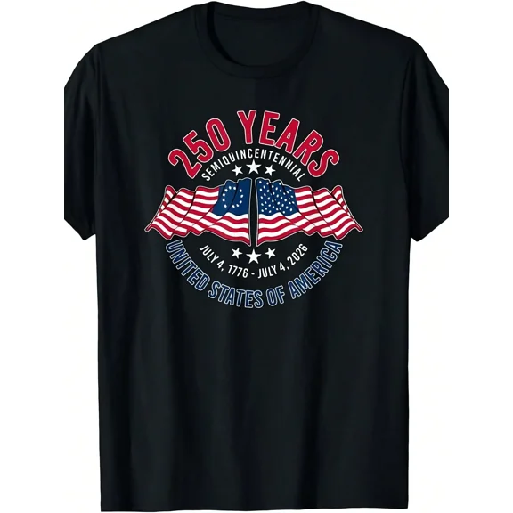 USA 250 Years Semiquincentennial T-Shirt July 4 1776-2026 Patriotic United States of America Graphic Tee for Adults