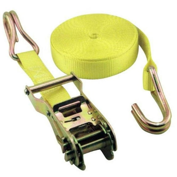 Erickson Manufacturing 51316 Ratchet Strap, Yellow - 1 x 15 ft. - 3000 lbs
