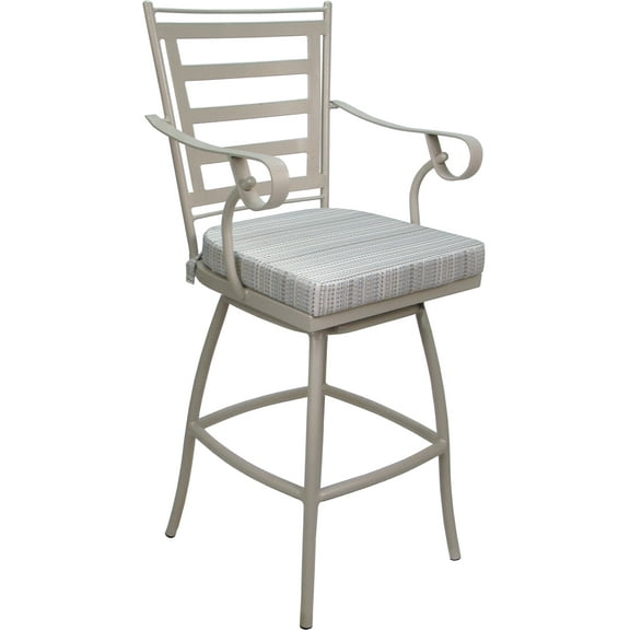 Outdoor or Indoor Counter Stool 26" Jordan with Arms - Natural Fun Cream - Beige