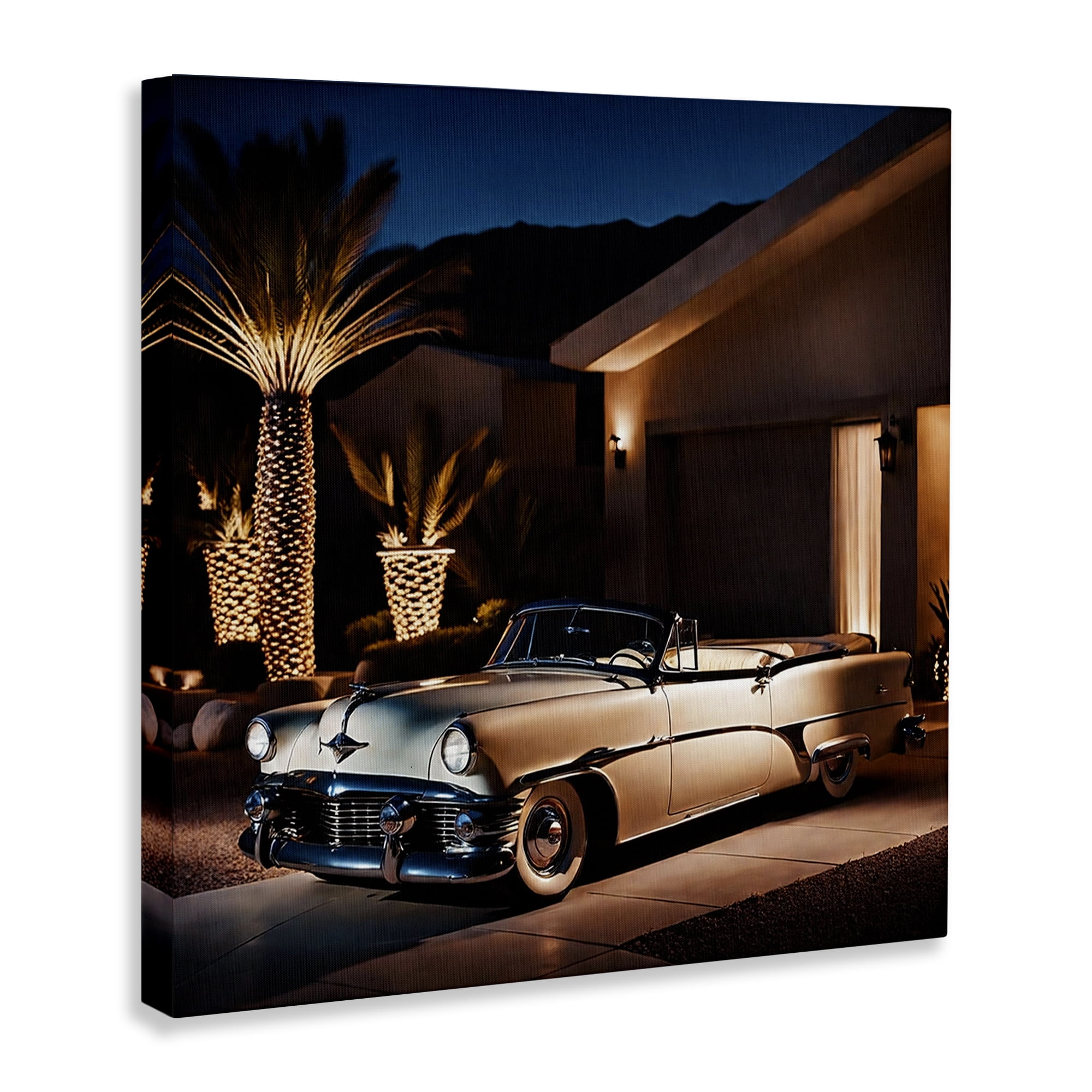 Stupell Industries Miami Wheels Classic Car Transportation Painting Wrapped Canvas Art Print Wall Art, 24 x 24