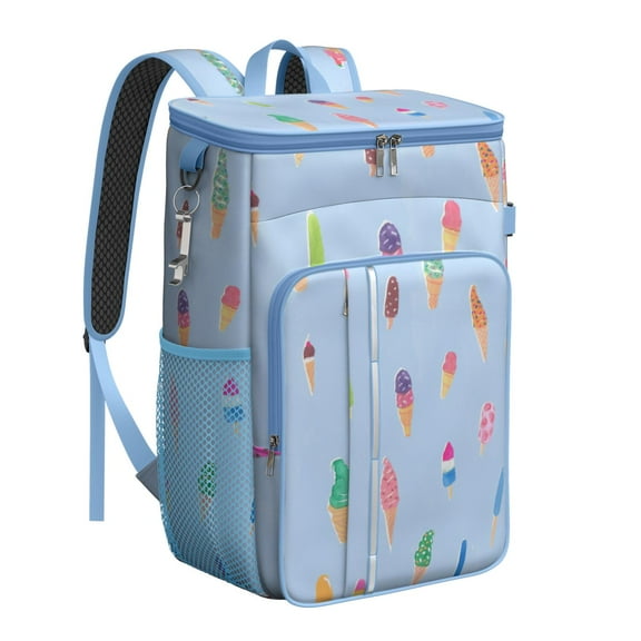 Sweet Treats Dessert Backpack Cooler, Insulated Leakproof Cooler Bag with Ice Cream and Colorful Summer Print for Women and Teens