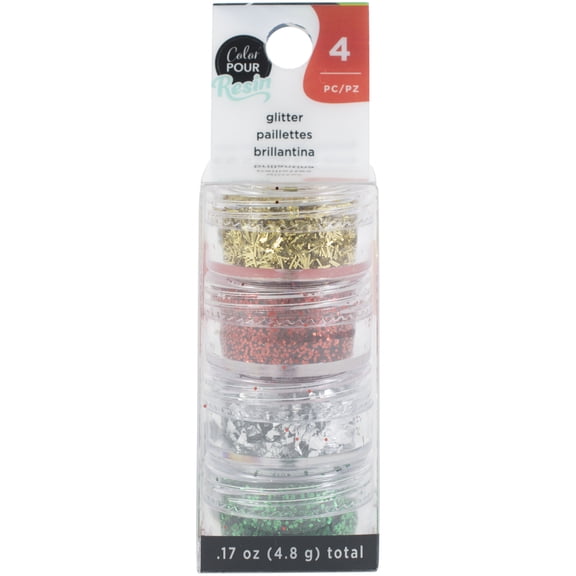 American Crafts Color Pour Mix-Ins 4/Pkg-Holiday Glitter