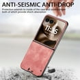 thumbnail image 6 of Dteck Case for Motorola Razr 60 Ultra / Moto Razr Ultra 2025, Vintage PU Leather PC+PU Protective Flip Wireless Charging Business Anti-Fingerprint Soft Edge Phone Cover Drop Protection, Pink, 6 of 9