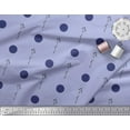 thumbnail image 2 of Soimoi Toile de Coton Bleu Pois & Feuilles Tissu Imprimé 1 Yard 42 Inch Wide, 2 of 3