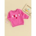 thumbnail image 2 of Bagilaanoe Toddler Baby Girl Valentine's Day Sweatshirt Long Sleeve Letter Embroidery Pullover 6M 12M 18M 24M 3T Kids Loose Tee Tops, 2 of 8