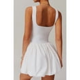 thumbnail image 4 of Womens Bubble Tennis Dress Squre Neck Sleeveless Workout Golf Athletic Dresses Build in Shorts with Pockets White M, 4 of 7