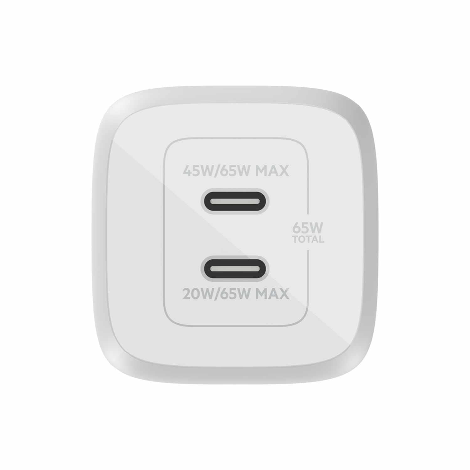 Belkin Chargeur Mural BoostCharge Pro Dual USB-C GaN avec PPS 65W Blanc